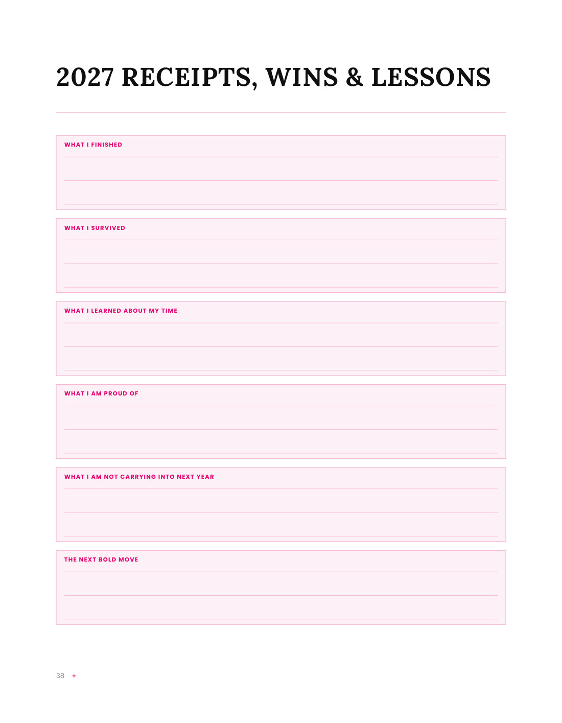 The end-of-year review page