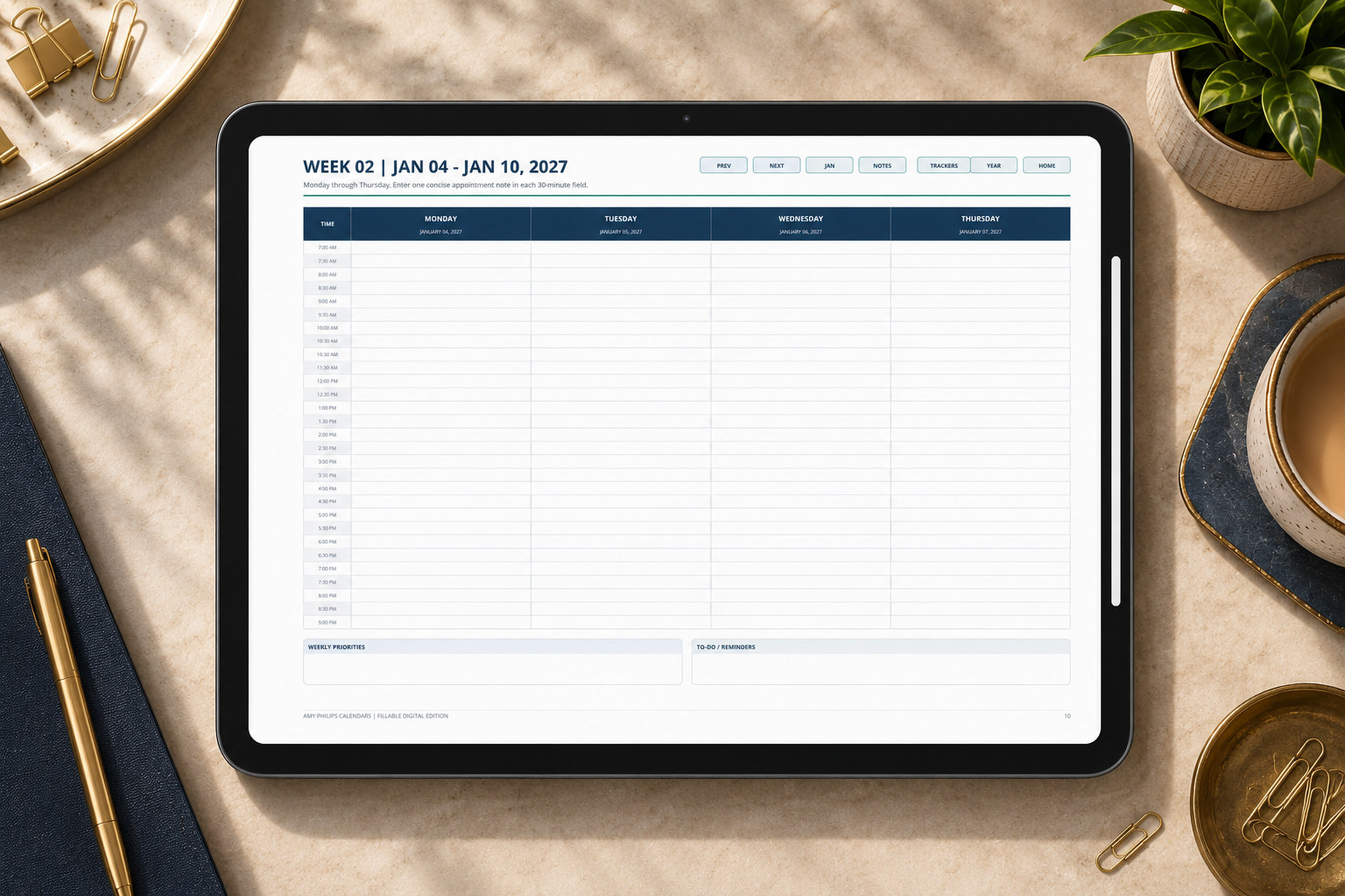 2027 Professional Appointment Planner — the digital edition, on screen