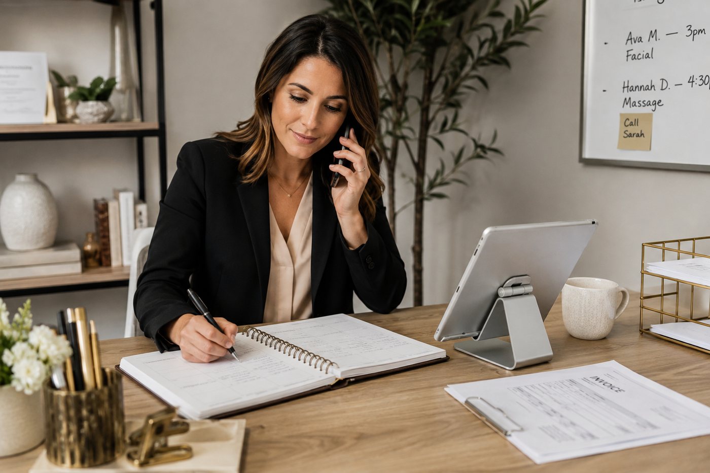 A salon owner calling a waitlisted client to fill a gap in the day.