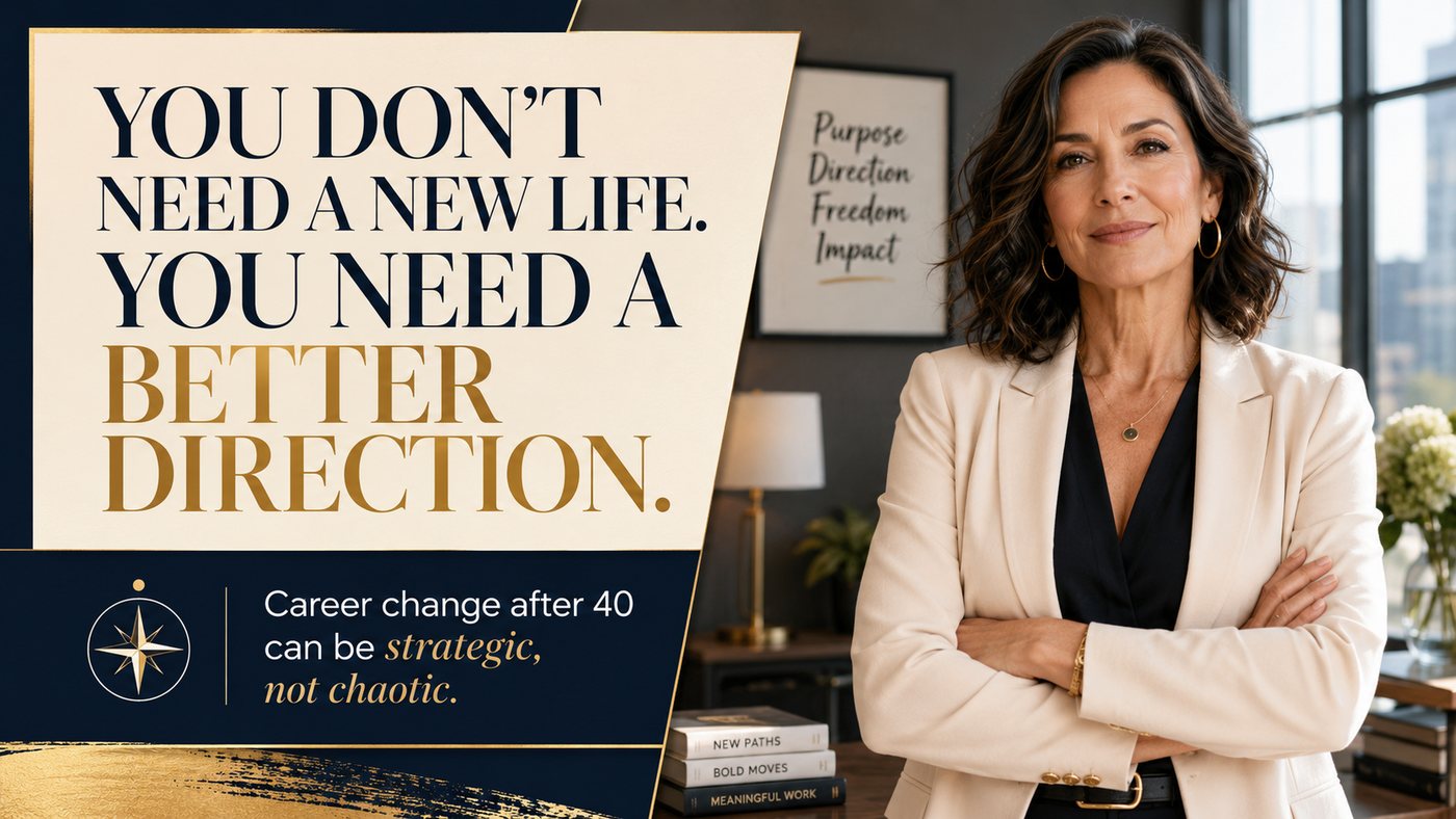 You do not need a new life, you need a better direction: career change after 40 can be strategic, not chaotic.