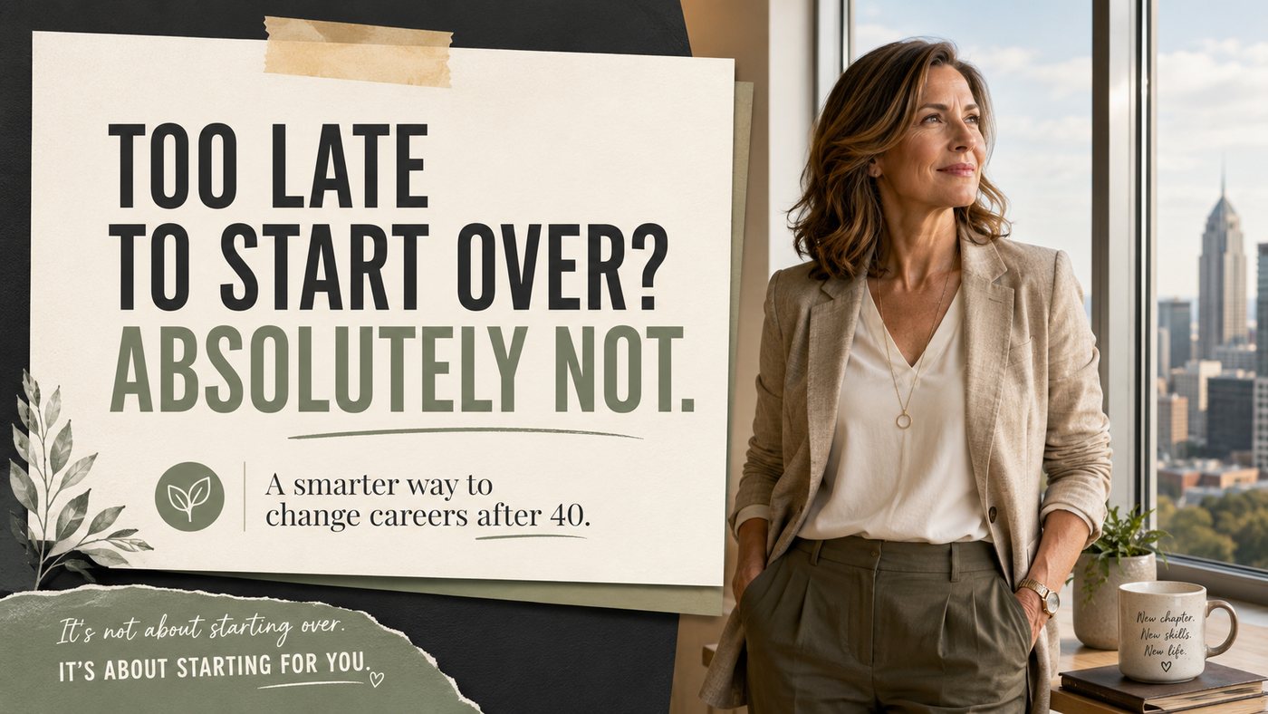 Too late to start over? Absolutely not: a smarter way to change careers after 40.