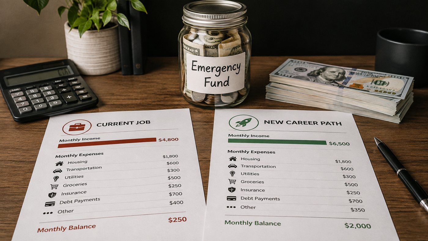 Current income and expected new income set out side by side before deciding.