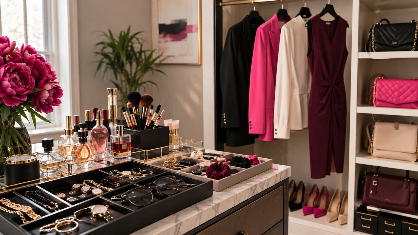 An organised dressing area at the end of a month of resetting.