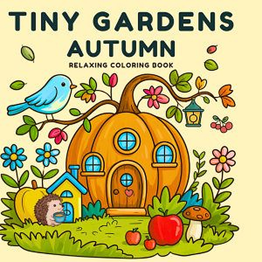Tiny Autumn Gardens Coloring Book cover
