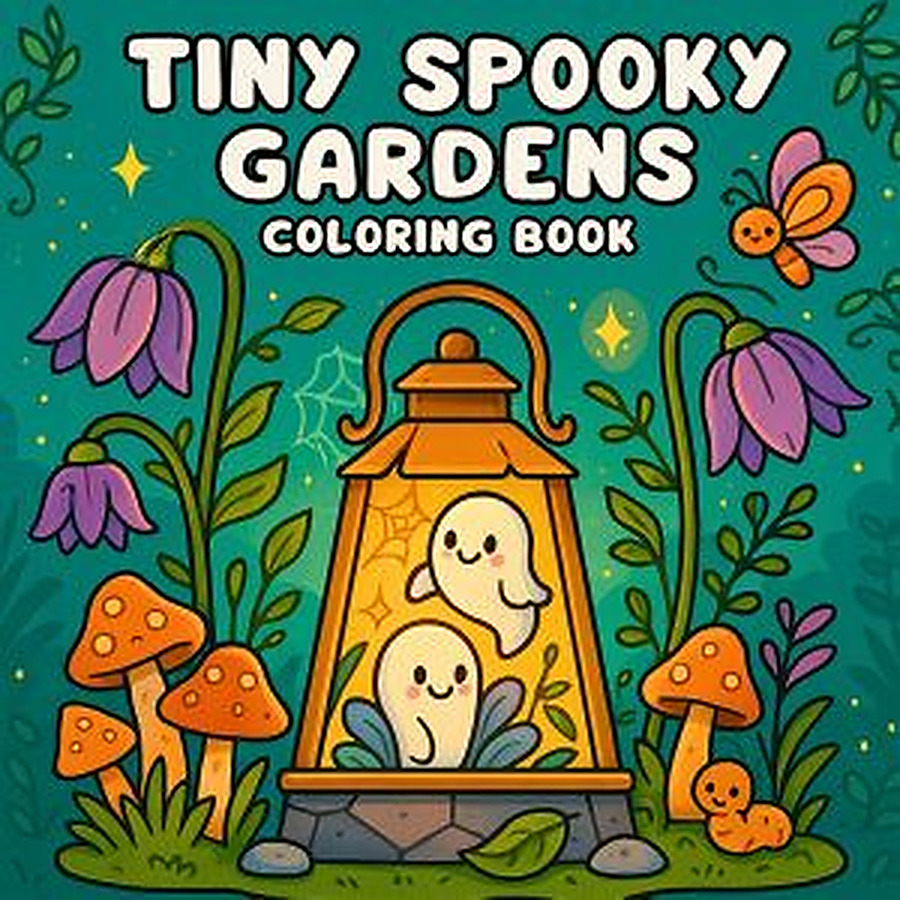 Tiny Spooky Gardens Coloring Book cover